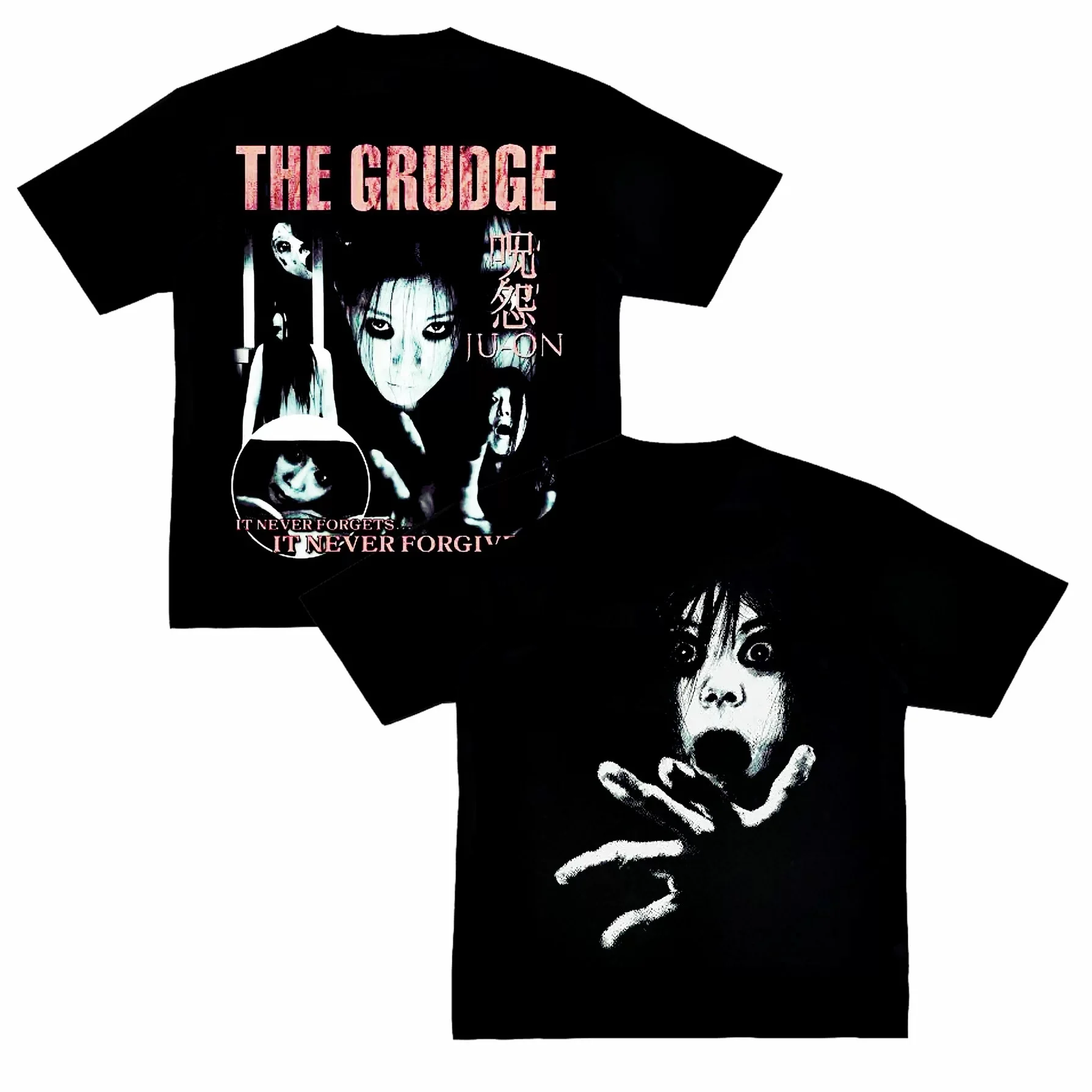 Vintage Ju-On The Grudge Movie Toshio Kayako Horror Promo Graphic T-Shirt Cotton Men Women Streetwear Tee