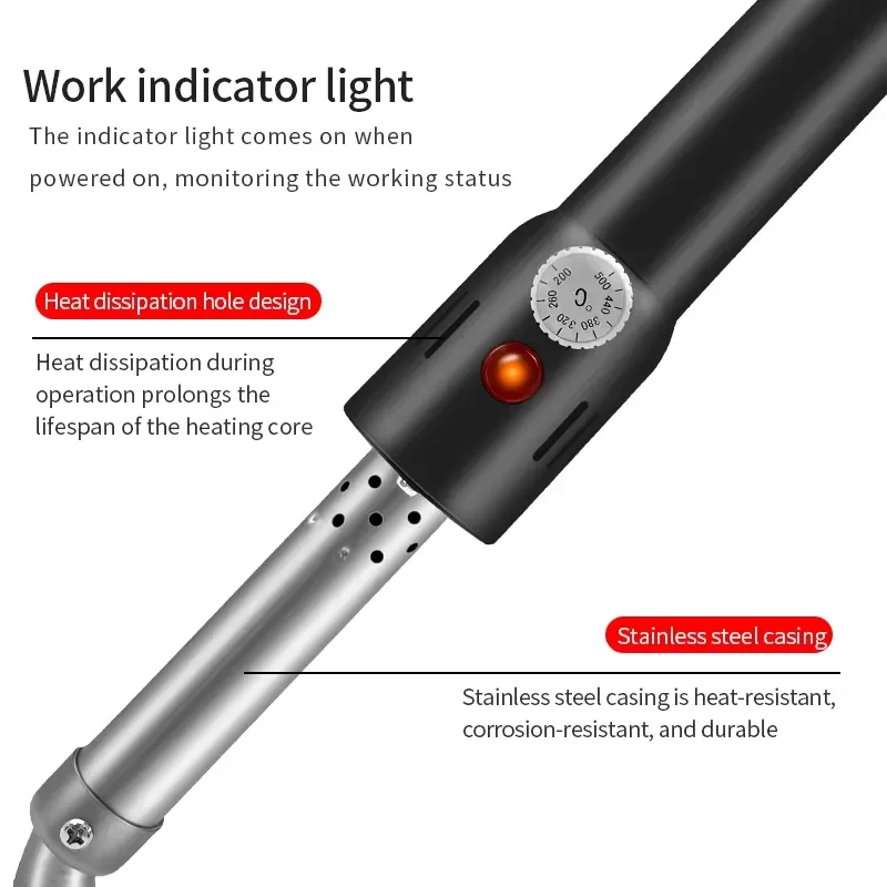 Industrial Power 100W Temperature Regulating Electric Soldering Iron 200-500 Degrees Celsius Adjustable Welding Tools