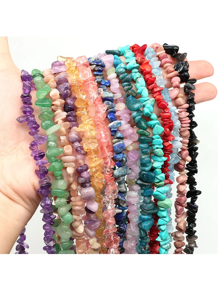 AliExpress NONE Natural Chips Stone Beads 5-8mm Irregular Gravel Crystal Quartz Bead For Jewelry Making DIY Bracelet Necklace Accessories