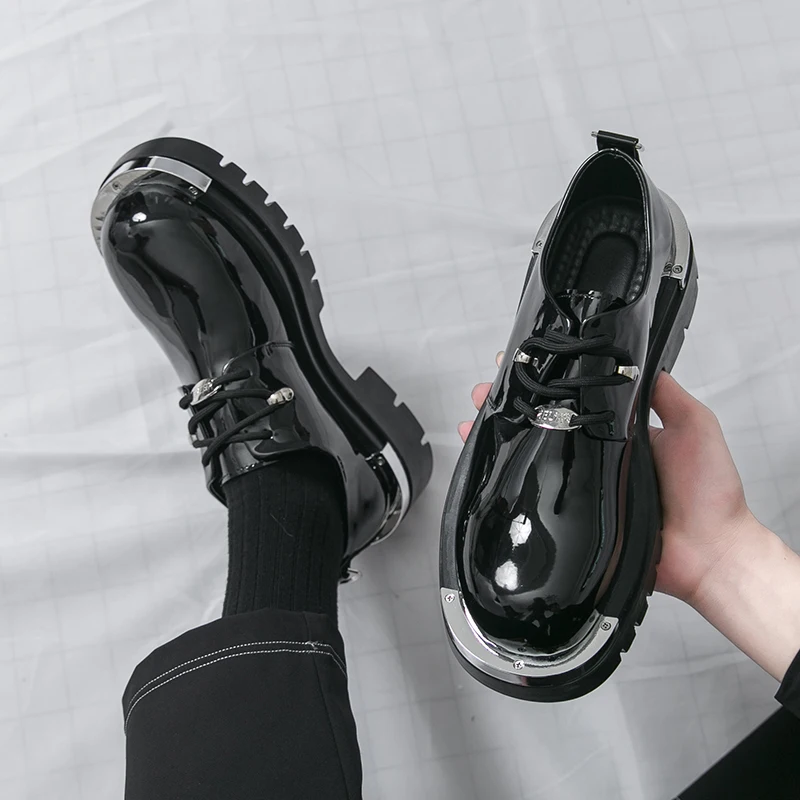 

Men's Derby Leather Shoes Luxury designer style Party or work 38-46 Outdoor trendy shoes Fashion dress Retro Black Brown