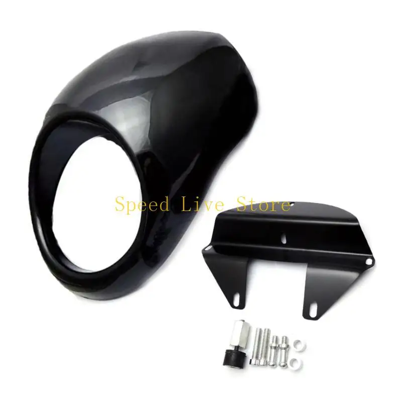 

547C 6" Motorcycle Front Headlight Handlebar Fairing Windshield Black for 883 XL 1200