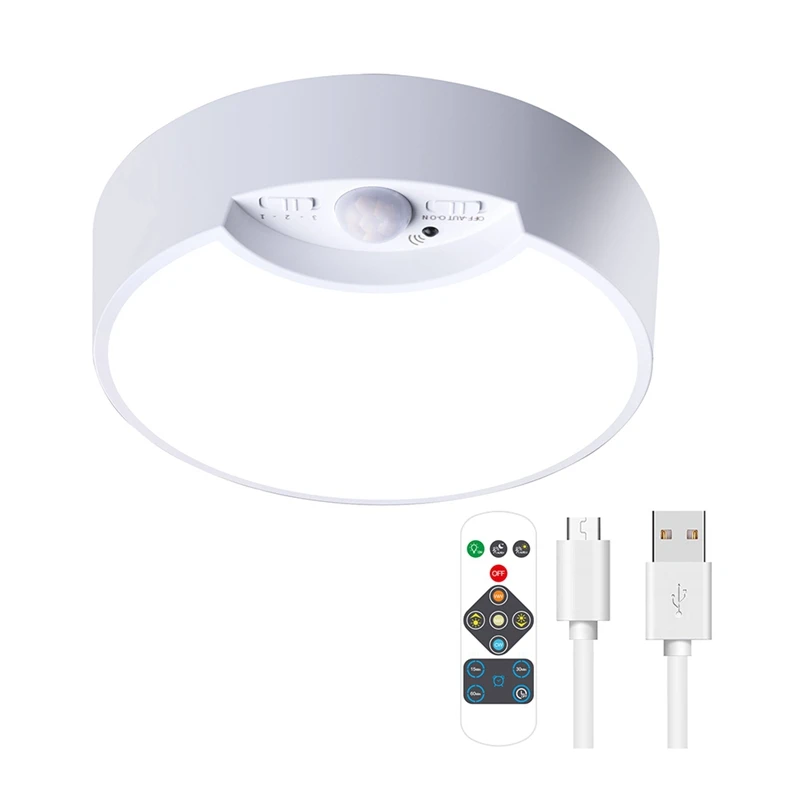 

Ceiling Light, Wireless Led Ceiling Light With Remote, Motion Sensor Light Indoor Rechargeable, Shower Light For Inside