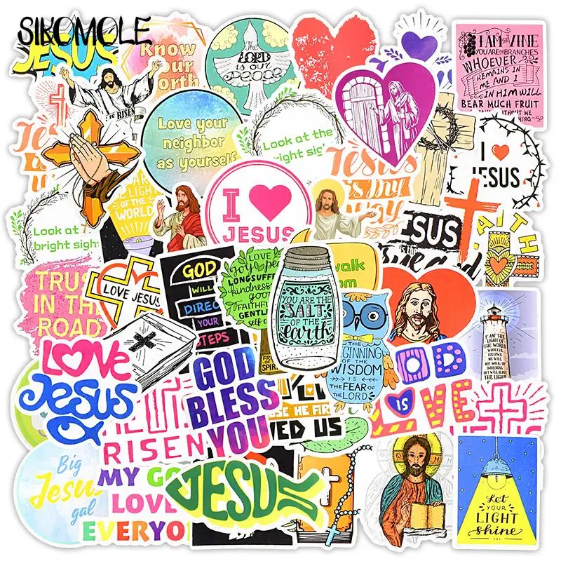 10/30/50pcs Jesus Christian Stickers Faith Wisdom Words God Bless You Blessing Scrapbook Guitar Laptop Decal Graffiti Sticker F5