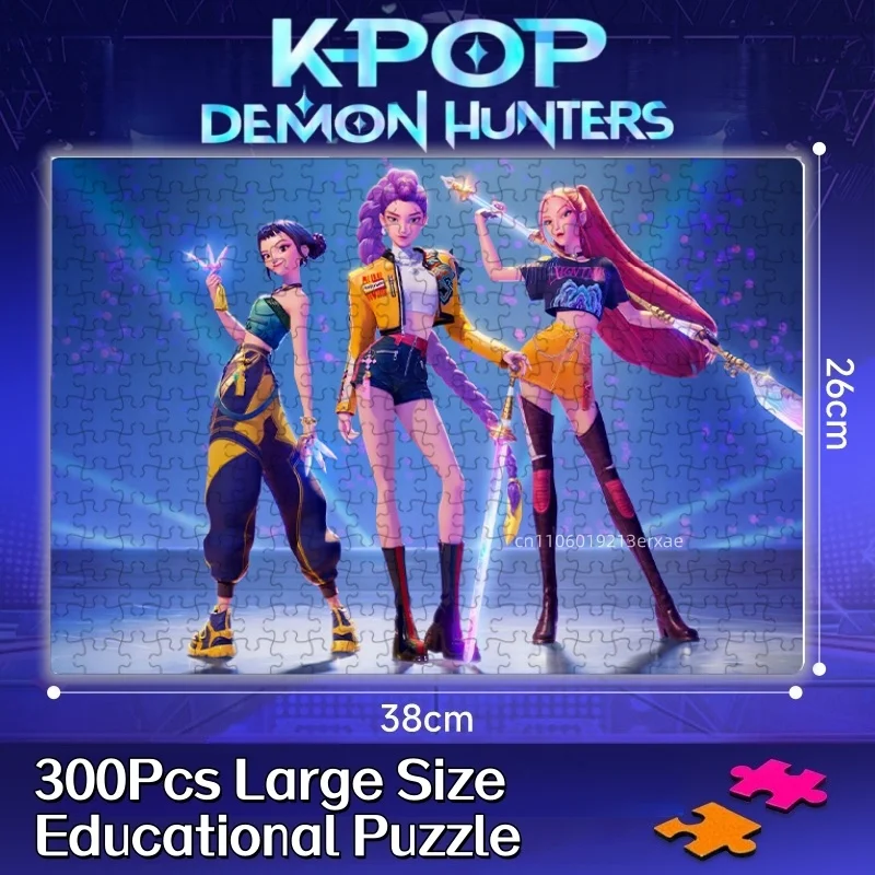 Hot Kpop Demon Hunters puzzle Giocattoli Gioco da tavolo Rumi Mira Zoey Huntrix Modello di personaggio Decorazioni da collezione Regali per bambini
