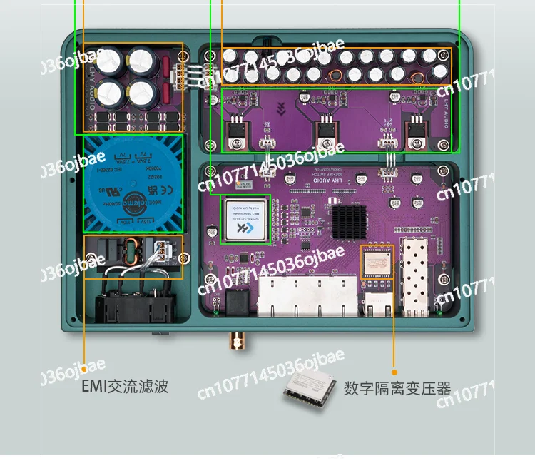 

LHY AUDIO AS6 Port High Fidelity Audio Ethernet Switch DC Power Supply OCXO Constant Temperature Crystal Oscillator