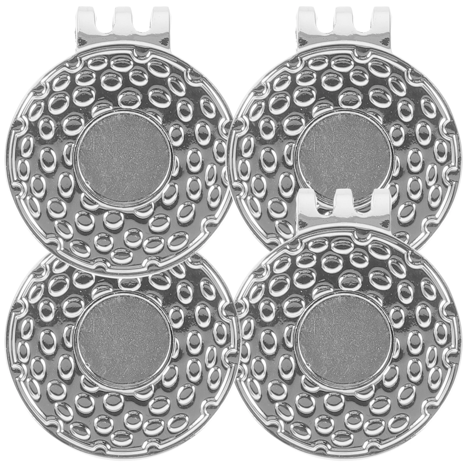 

4pcs Ball Delicate Hat Marker Markers 25mm Silver Double Hole Hat Clips Metal Accessories Golfs Training Gifts