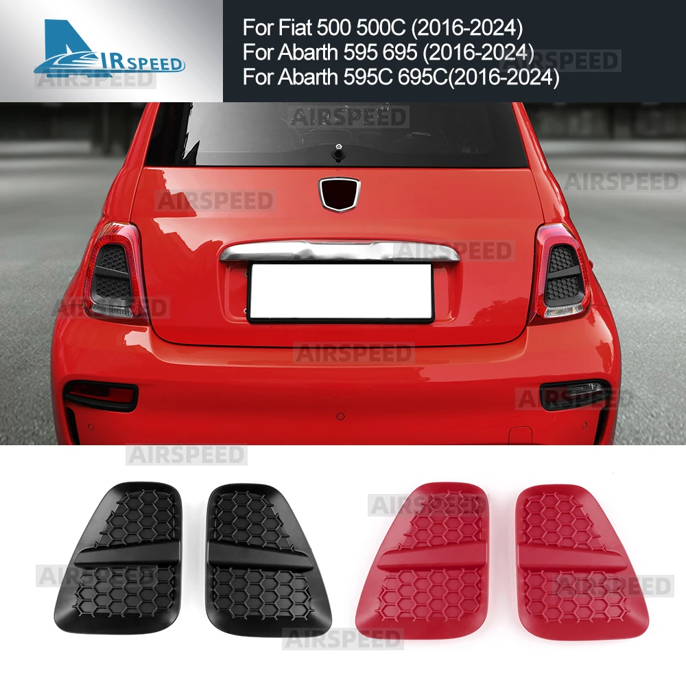 

For Abarth 595 695 595C 695C Fiat 500 500C 2016 2017 2018 2019 2020 2021 2022 2023 2024 ABS Car Rear Tail Light Cover 1Pair