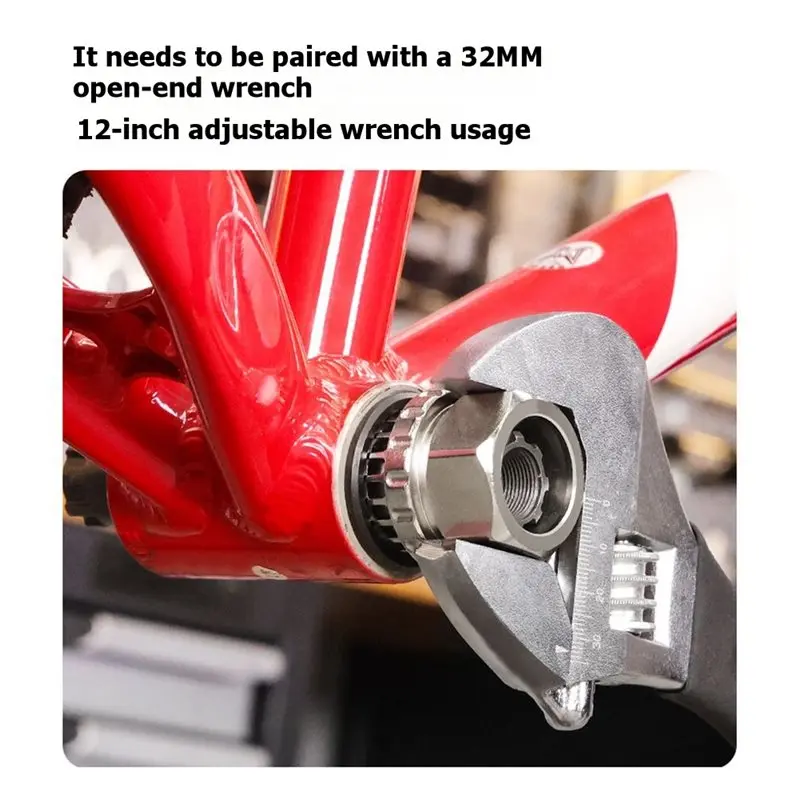 A64T 20 Tooth Bottom Bracket Tool Sleeve for Raceface Bike Maintenance Tool Bicycle Repair Tool Silver Metal
