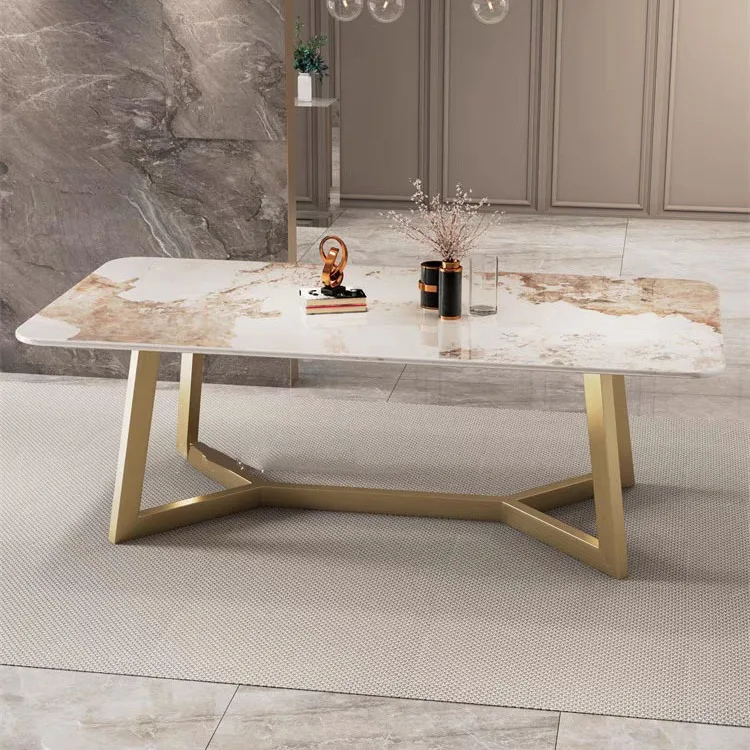 Carbon steel large plate foot dining table marble wrought iron legs rock slab tea table rack desk foot seat metal