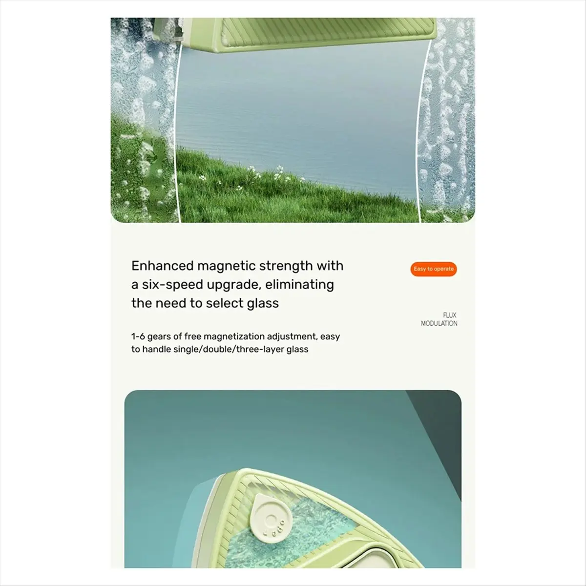 belong Glass Cleaning Tool Household Brush Double-Sided Magnetic Window Cleaner Building Multifunctional Glass Cleaner
