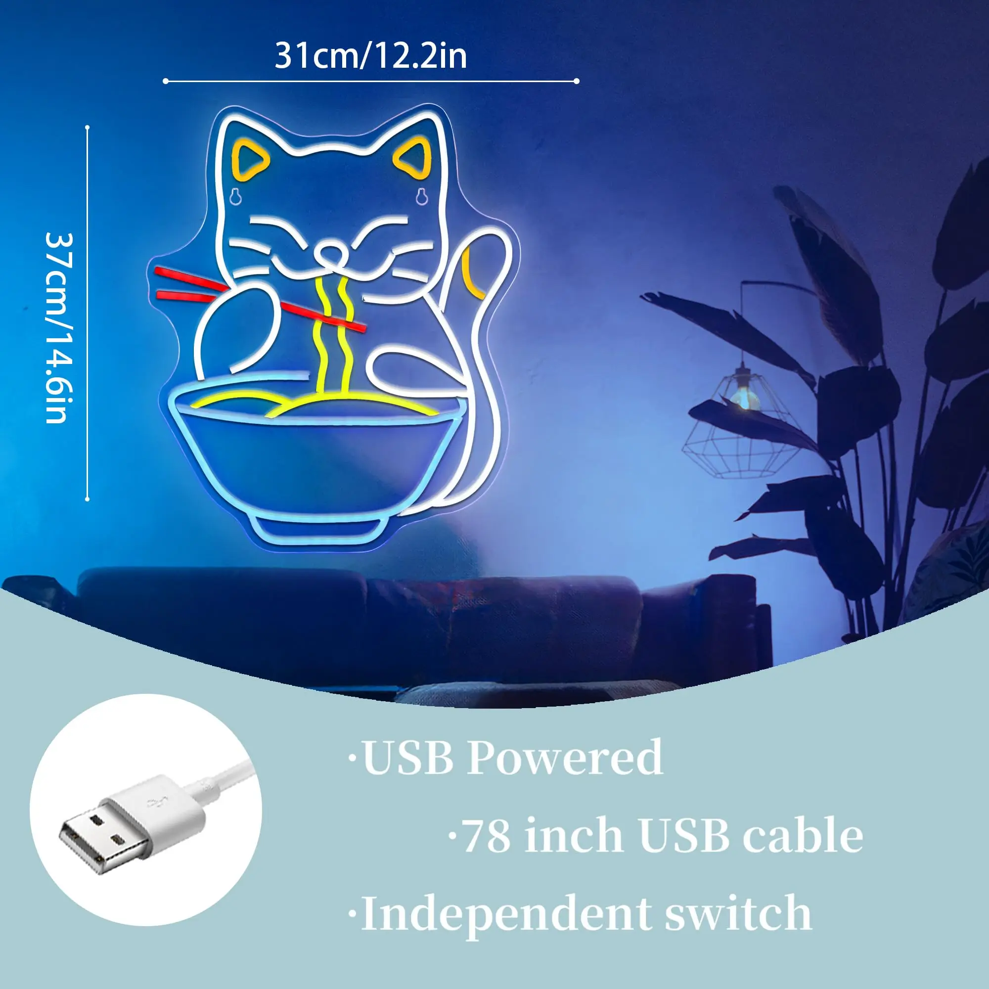 رامين النيون تسجيل المعكرونة ضوء غرفة ديكور عكس الضوء علامات Led لمطعم ديكور المطبخ قاعة الطعام نادي هدايا الحفلات #5