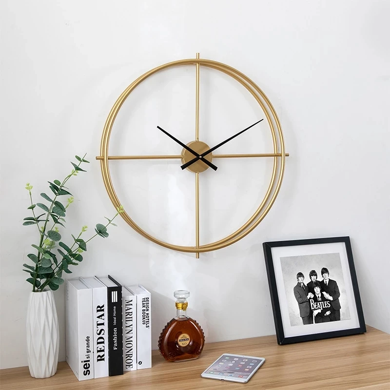 

Large Vintage Metal Wall Clock European Retro Double-Walled Design Clocks Modern Home Office Decor Hanging Watches Ornaments