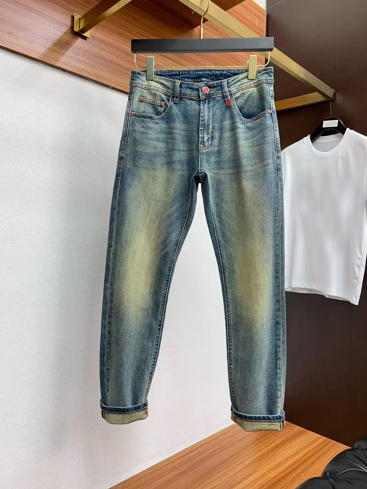 جينز كيتون للربيع والصيف الجديد للرجال بنمط المال القديم القديم والبسيط والمغسول #2