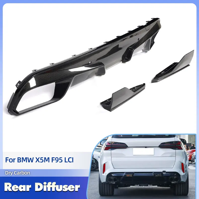 

Задний диффузор-спойлер из сухого карбона (препрег) для BMW X5M F95 LCI 2023-2024, гоночный задний сплиттер-накладка, элементы обвеса