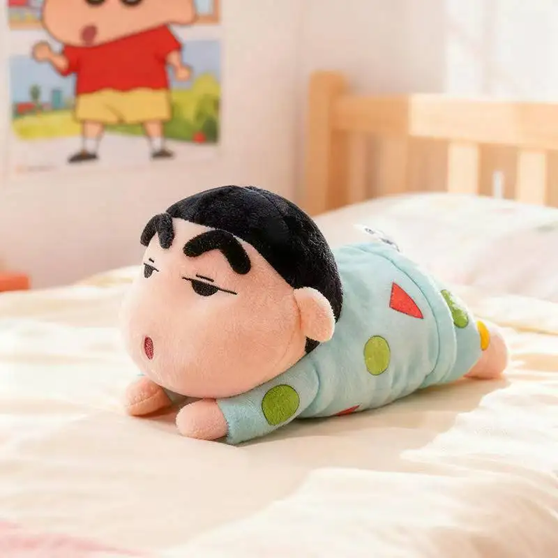 

Newest Prone Crayon Shin-chan Desk Companion Kawaii Stuffed Plush Toy Figure Doll Cartoon Anime Cute Home Decoration Gift Doll