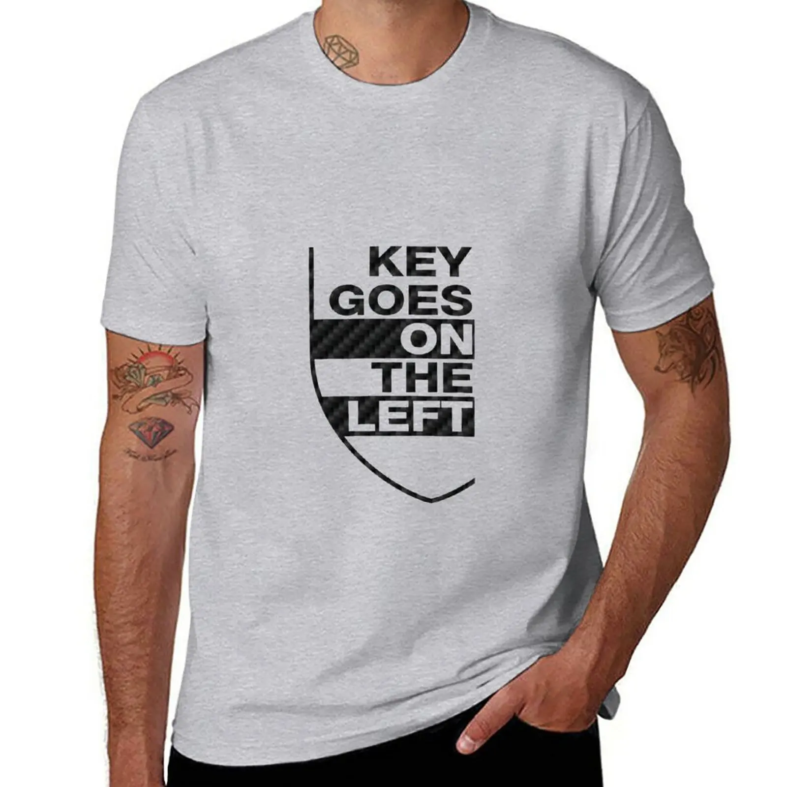 Key Goes on the Left Carbon T-Shirt quick-drying anime heavyweights boys whites Men's clothing