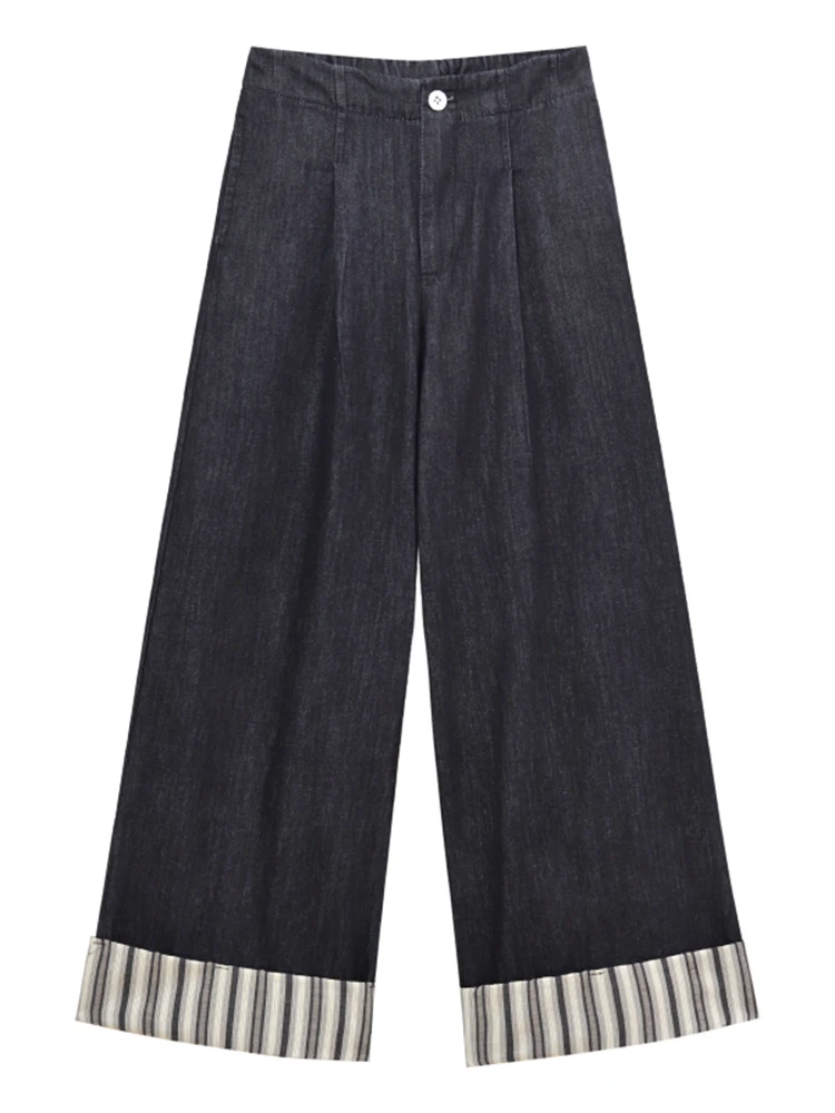 Gerade klassische Jeans für Damen, Knopfleiste, Reißverschluss, Gürtelschnalle, verstellbarer Bund, weibliche Hose, Damenmode