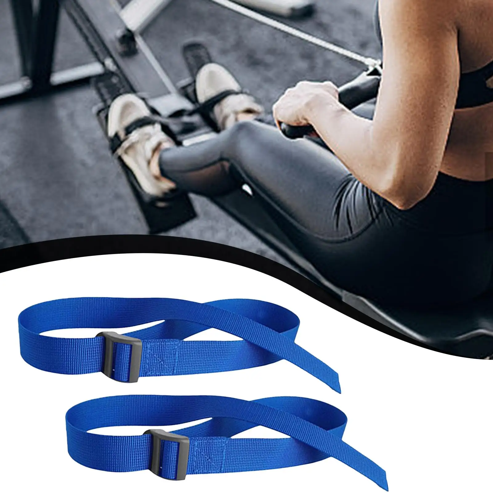 

2 шт. гребной тренажер, ремни для ног, многоразовые, простые в установке, многоцелевые, регулируемые, для тренажерного зала, домашнее сменное оборудование