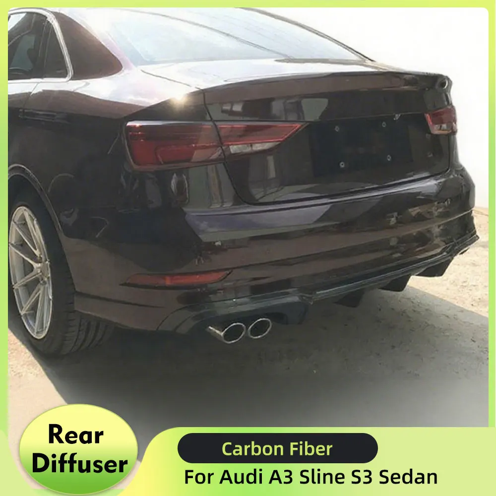 

Car Rear Bumper Diffuser Lip Spoiler For Audi A3 Sline S3 Sedan 2017 2018 Carbon Fiber / FRP Rear Bumper Diffuser Lip Spoiler