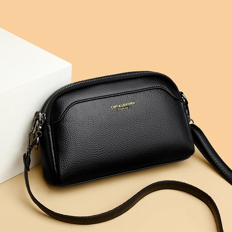 Faionable Soft Leather oulder Bag for Women New Sle Mommy Bag Versatile Medium Ladies Crossbody Bag Casual Pure Color Sac A Main
