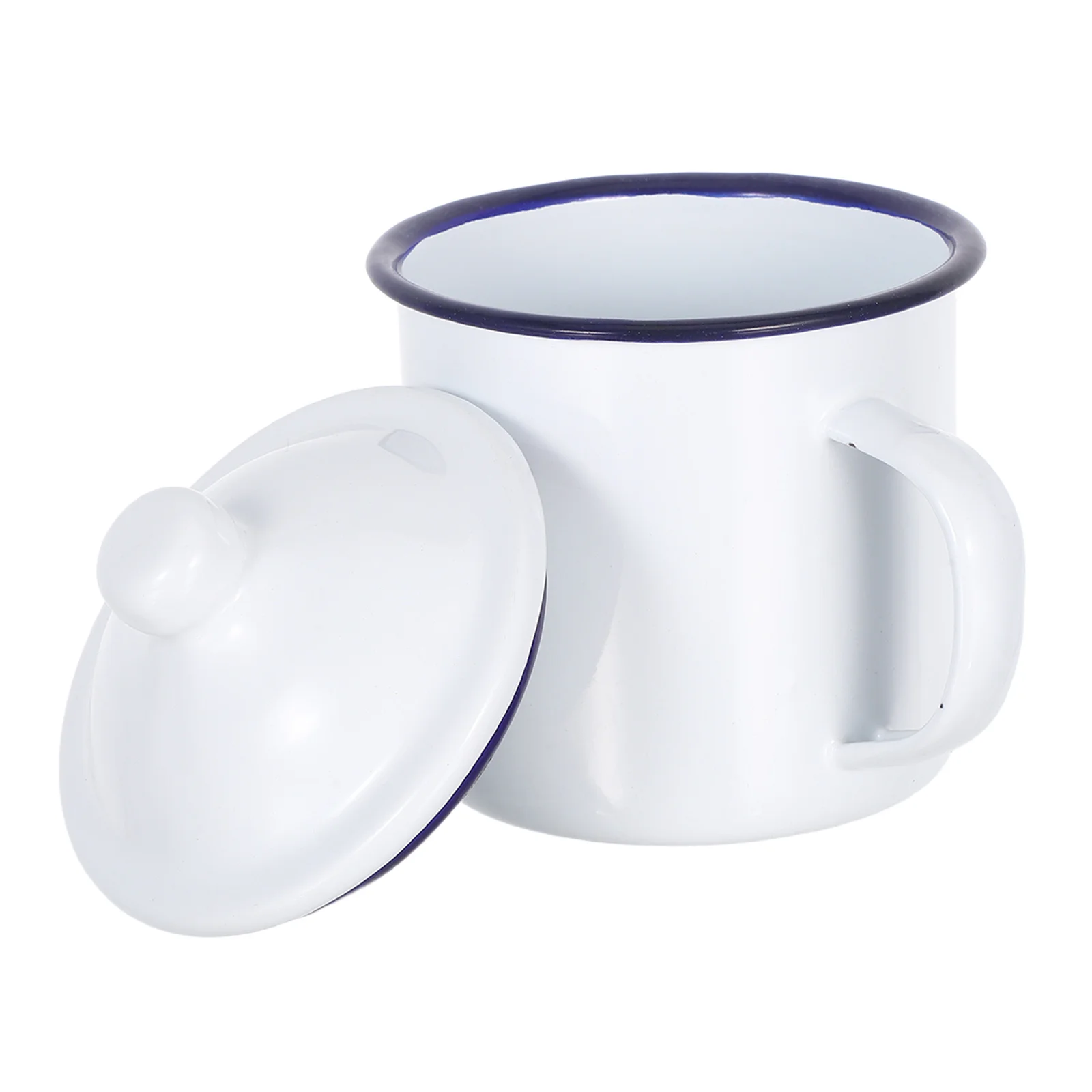 

Enamel Coffee Mug Handle Lid Lightweight Campfire Tea Cup Camping Travel Hiking Coffee Cup Drinking Cups with Lids