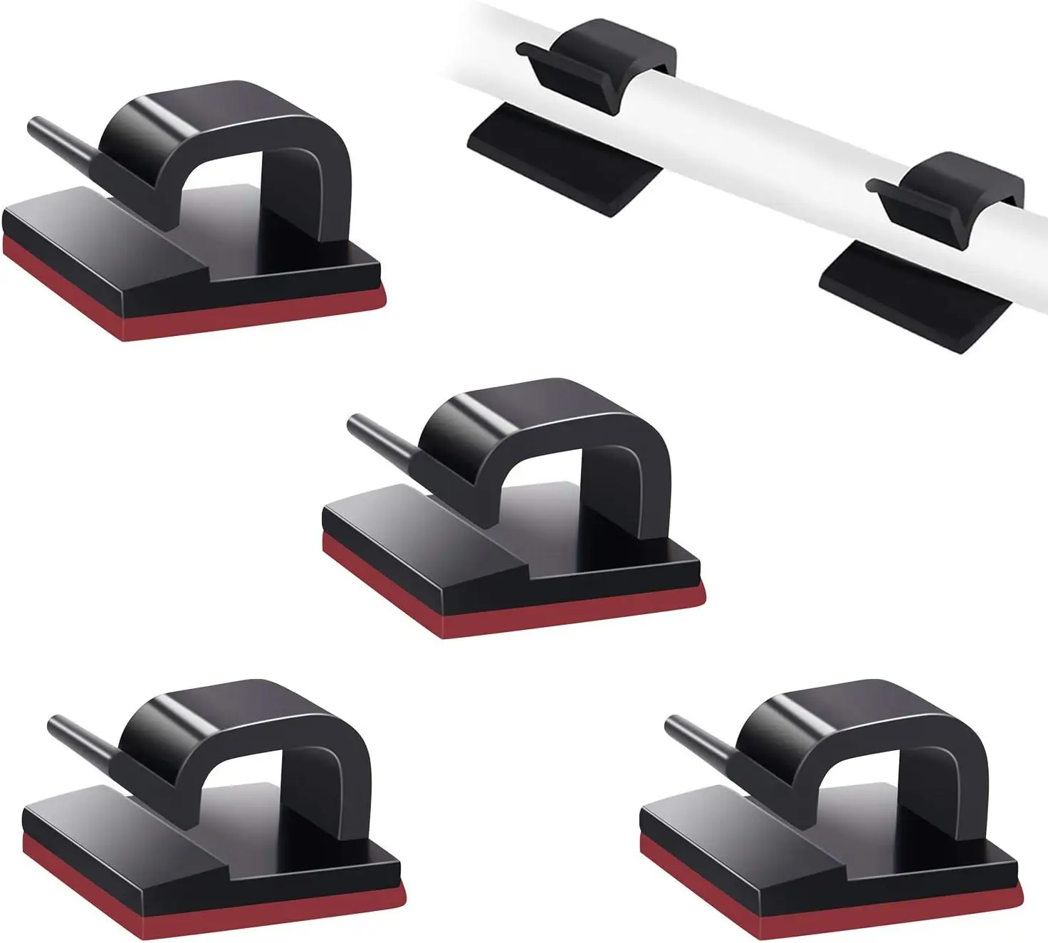 

50 Pcs Self Adhesive Cable Management Clips, Cord Organizer Sticky Wire Holder for TV PC Laptop Ethernet Cables - Black