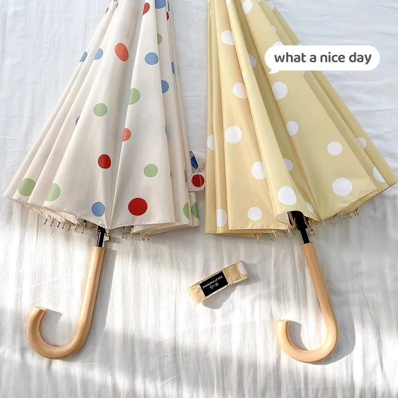 

16-Bone Hong Kong-style Umbrella, Female Wind-resistant Wave Point, Enlarged Umbrella, Advanced Sense, Automatic and Strong