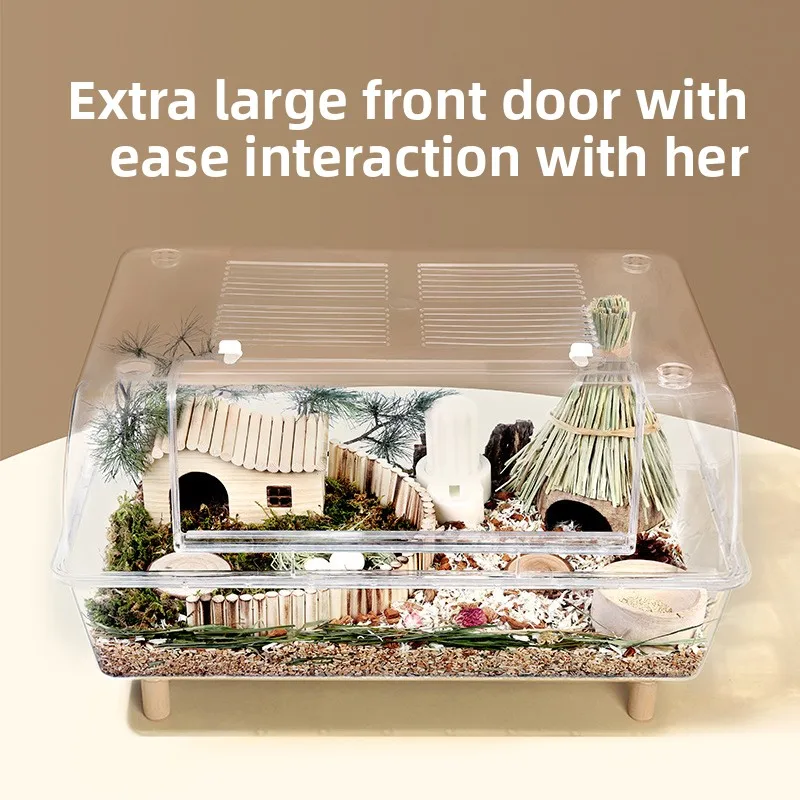 

Клетка для хомяка, акриловая прозрачная крупная вилла, базовая клетка, ящик для кормления золотым медведем, принадлежности