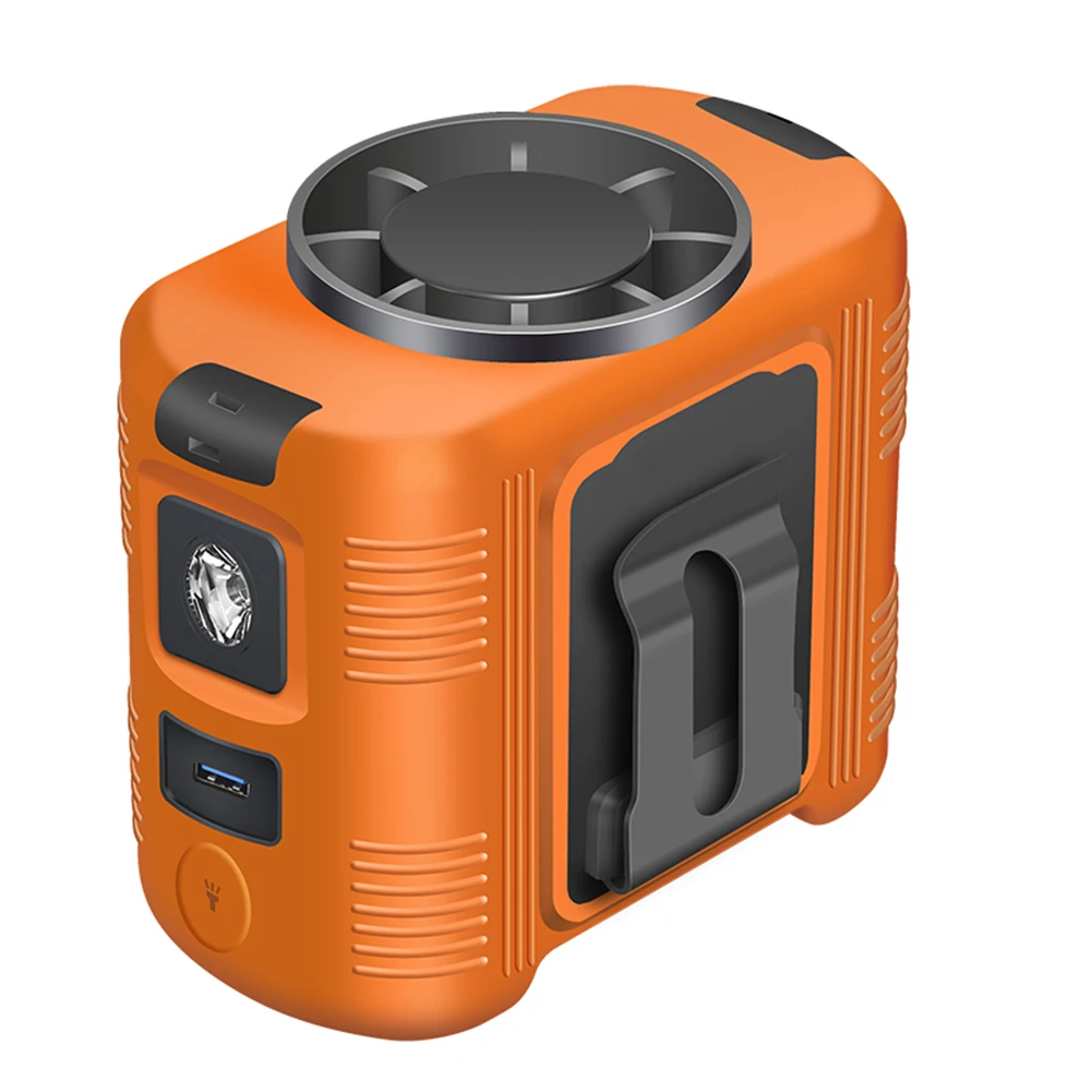 

Вентилятор, фонарик, охлаждающий вентилятор, летнее охлаждение, около 68*99*111 мм, поясной зажим, вентилятор для дорожных аксессуаров, длительный срок службы батареи