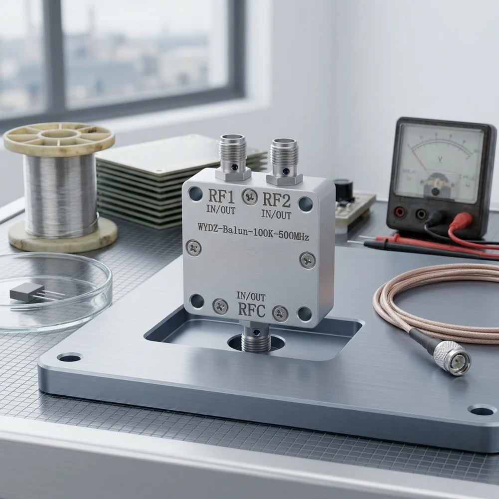 Transmission Line Balun 100kHz to 500MHz 1:1 Ratio for RF Applications Requiring Balanced Differential Outputs