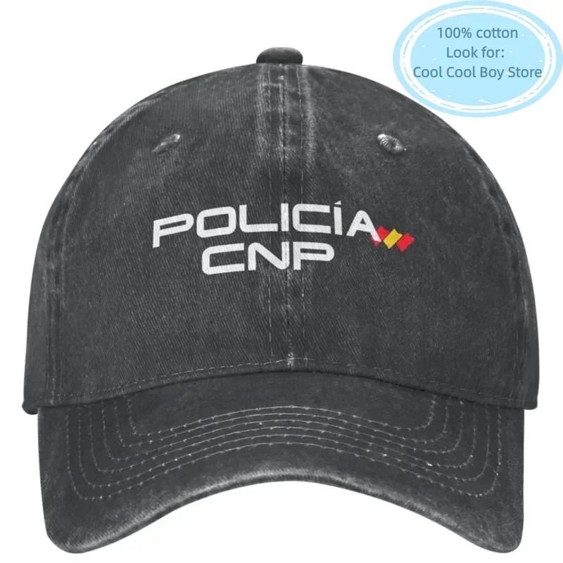 

Policia Cnp Baseball Cap Spain Tennis Skate High Quality Washed Hip Hop Hats Couple Women Fitted Retro Custom DIY Snapback Cap