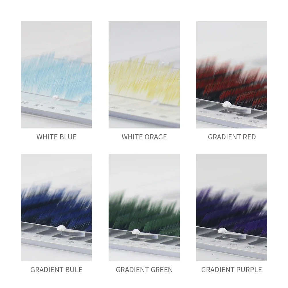 Gradient Color Eyelash Extensions GAHAMACA C/D/L Curl 8-14mm Individual False Lash 0.07mm Makeup Lifting lashes Tool Supplier
