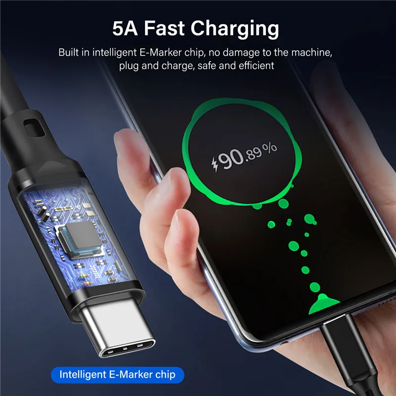 0.2m 3m 5m Full Function 20Gbps Type C Cable USB3.2 Gen2 *2 USB C 20G Data Transfer Cord USB 3 240W Fast Charge Cable 4K For Hub