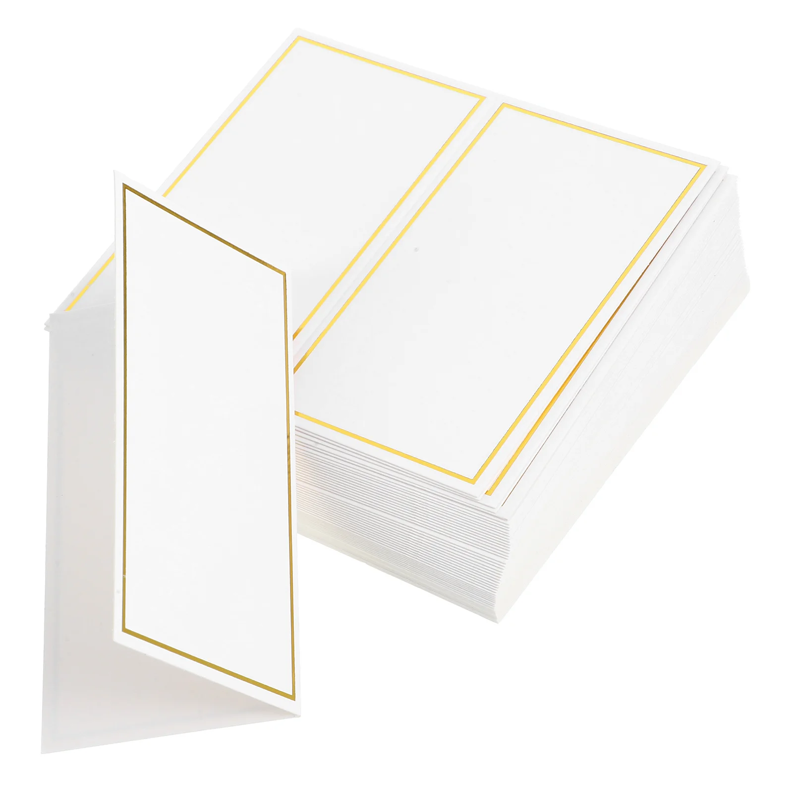 

50 Pcs Golden Foil Table Cards Hot Stamping Frame Writable Seating Name Signs for Wedding Party Banquet Place Card