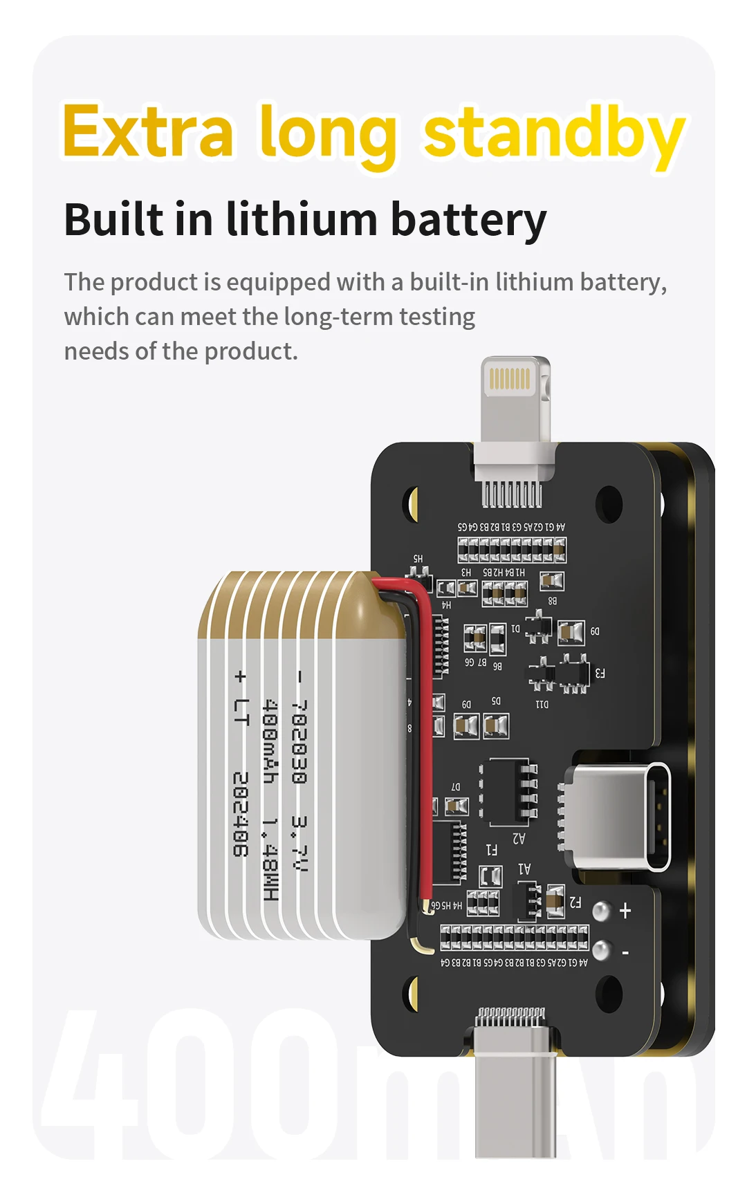 Imagem -06 - Testador de Inserção de Cauda de Precisão Digital Mecânico T824 se sem Desmoldagem de Energia de Corrente Detectar Relâmpago Tipo-c para Iphone Android