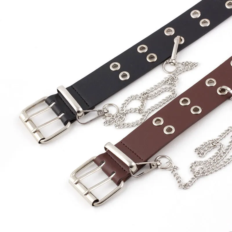 Cinturón de marca de lujo para mujer, cadena femenina, estilo punk, hebilla de moda, decoración de jeans, cinturón de diseñador, nuevo