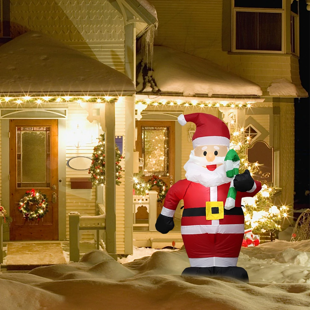 

LED Inflatable Illuminated Santa Claus Ornament Lighted Giant Model Ornament Decorative Cartoon Toy for Xmas Garden Party Decor