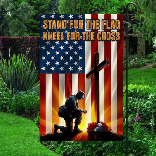 Veteran Kneeling Cross American Stand For The Flag Graden Flag UUI GGX