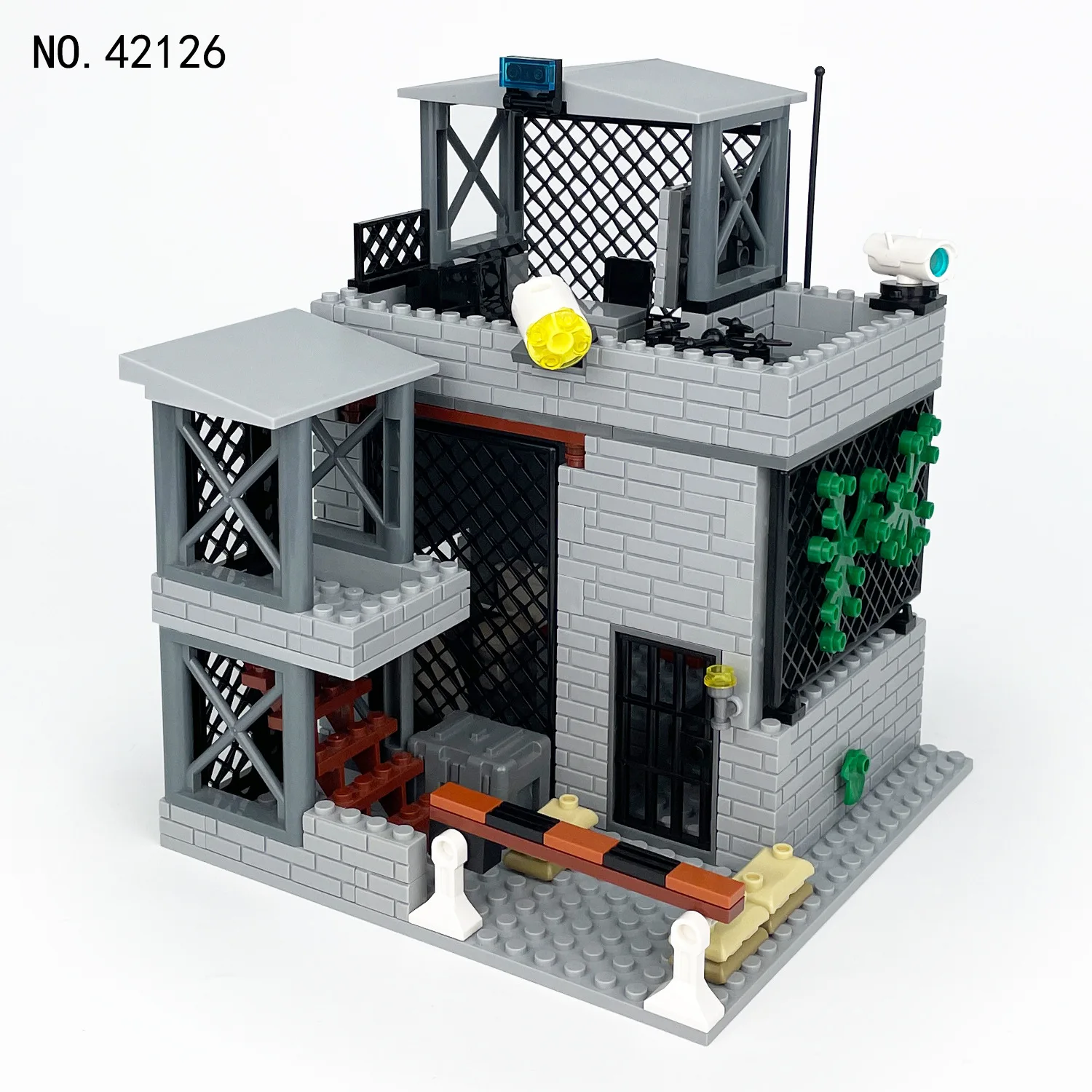 Polizei schlafsaal Wachturm Basis Militär gebäude Modell Montage Bausteine Ziegel Spielzeug Für Kinder Jungen