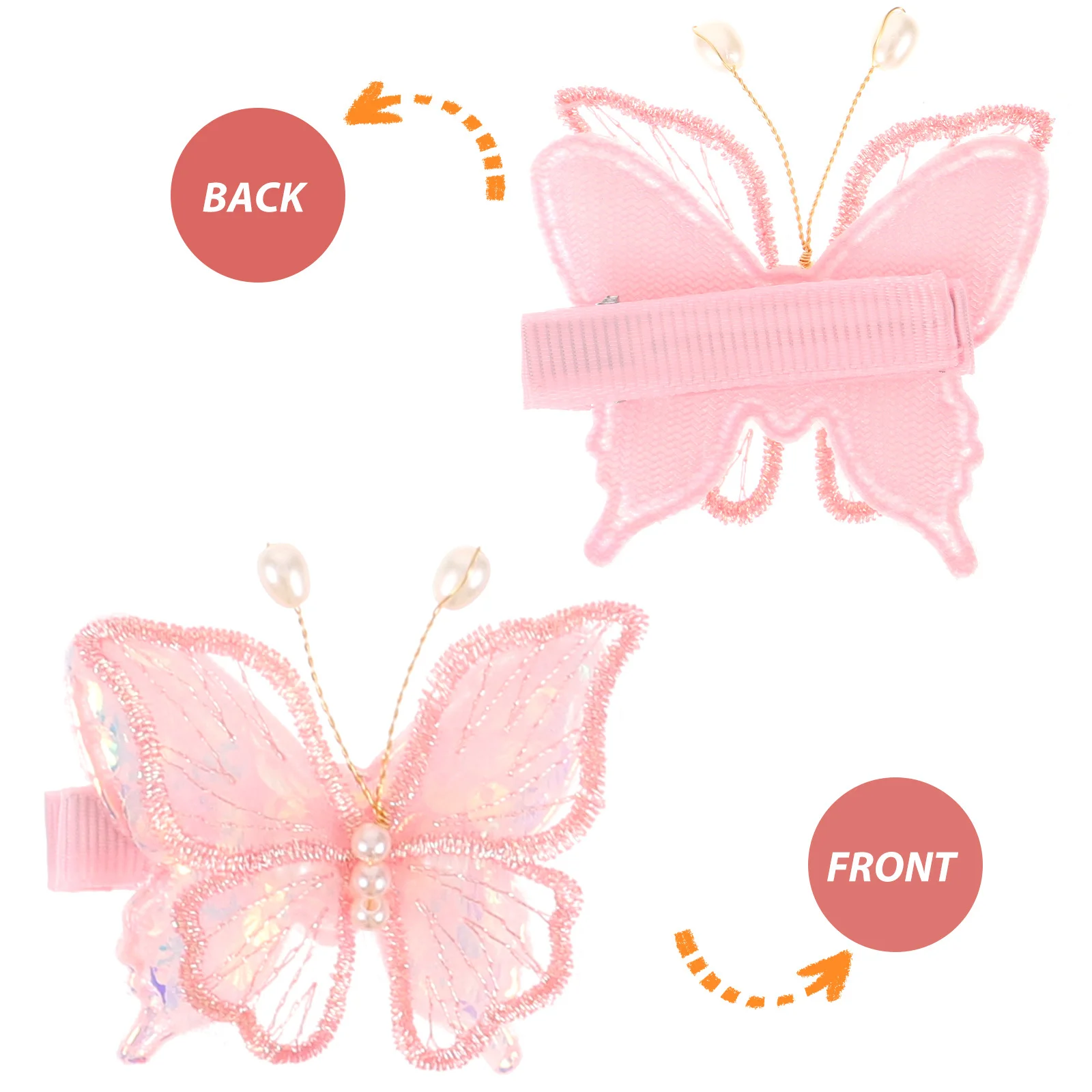 

8 Pcs Black Hair Clips Butterfly Barrettes for Accessories Little