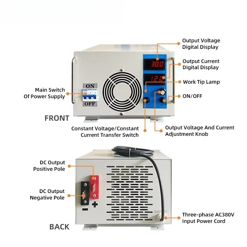 Air-cooled high-frequency pulse chrome plating power supply for gold plating rectifier