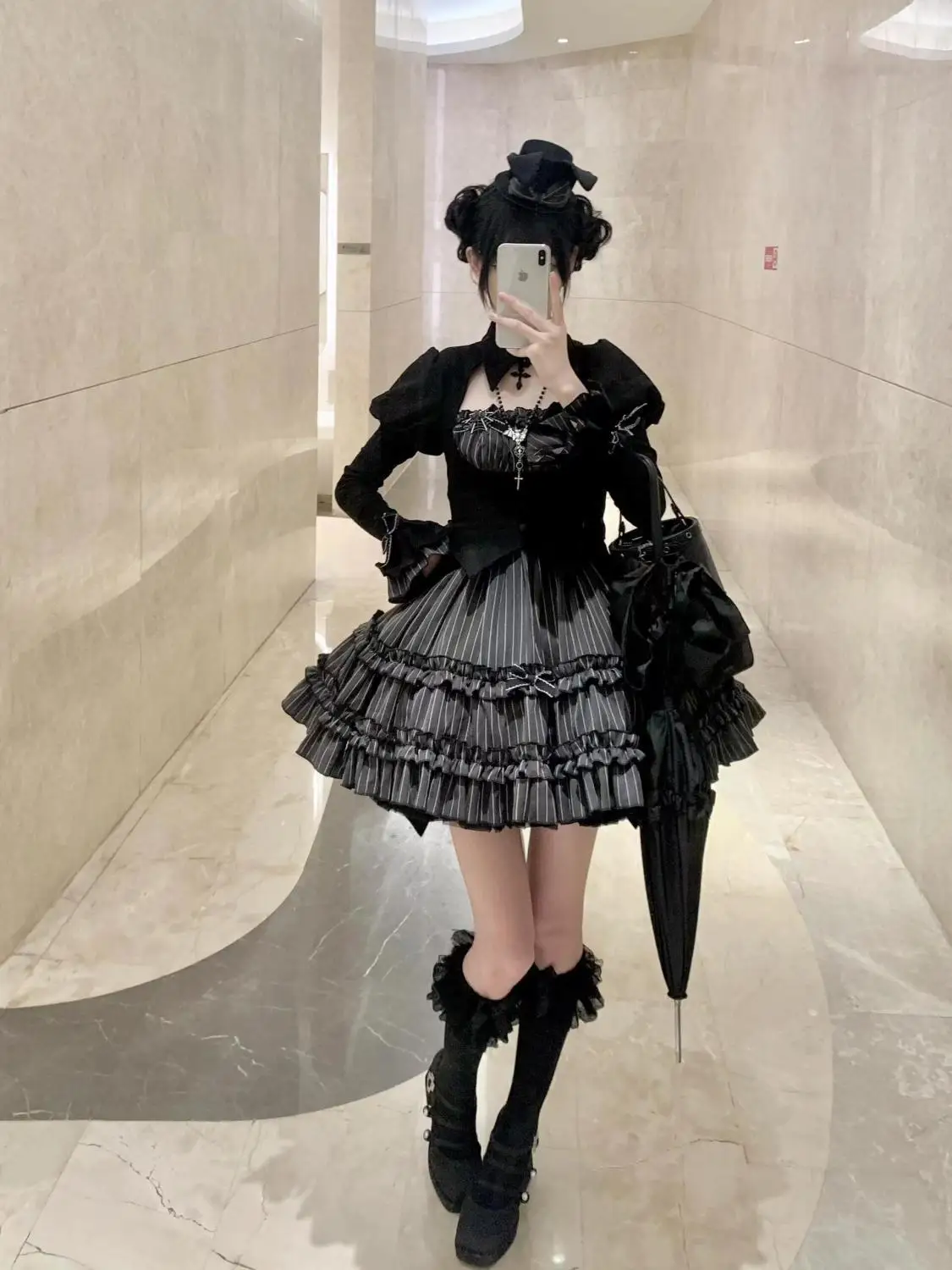 Japan Two-piece skirt top Vintage Lolita Dress Women Gothic Y2k Puff Short Sleeve Laminated Flounces Mini Bow Ruffles Vestidos