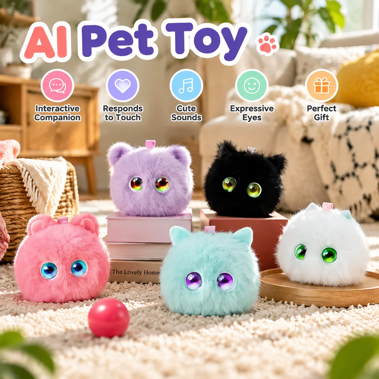 Lingqiqi AI Smart Electronic Pet Plush Toy Emotional Interactive Companion Doll electronic pet toy Creative Gift For Friend