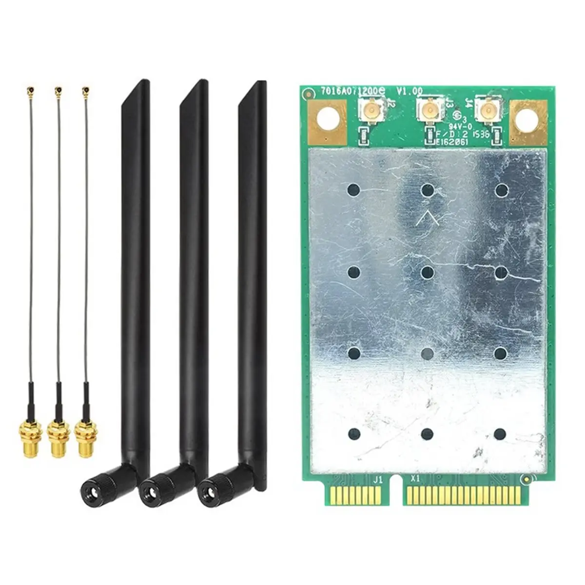 N88R! QCA9880 WLE900VX WIFI Card Kit 1300Mbps 5Ghz Mini PCIE Wireless WiFi Adapter Module for Win7 8 10 11 Linux OpenWrt