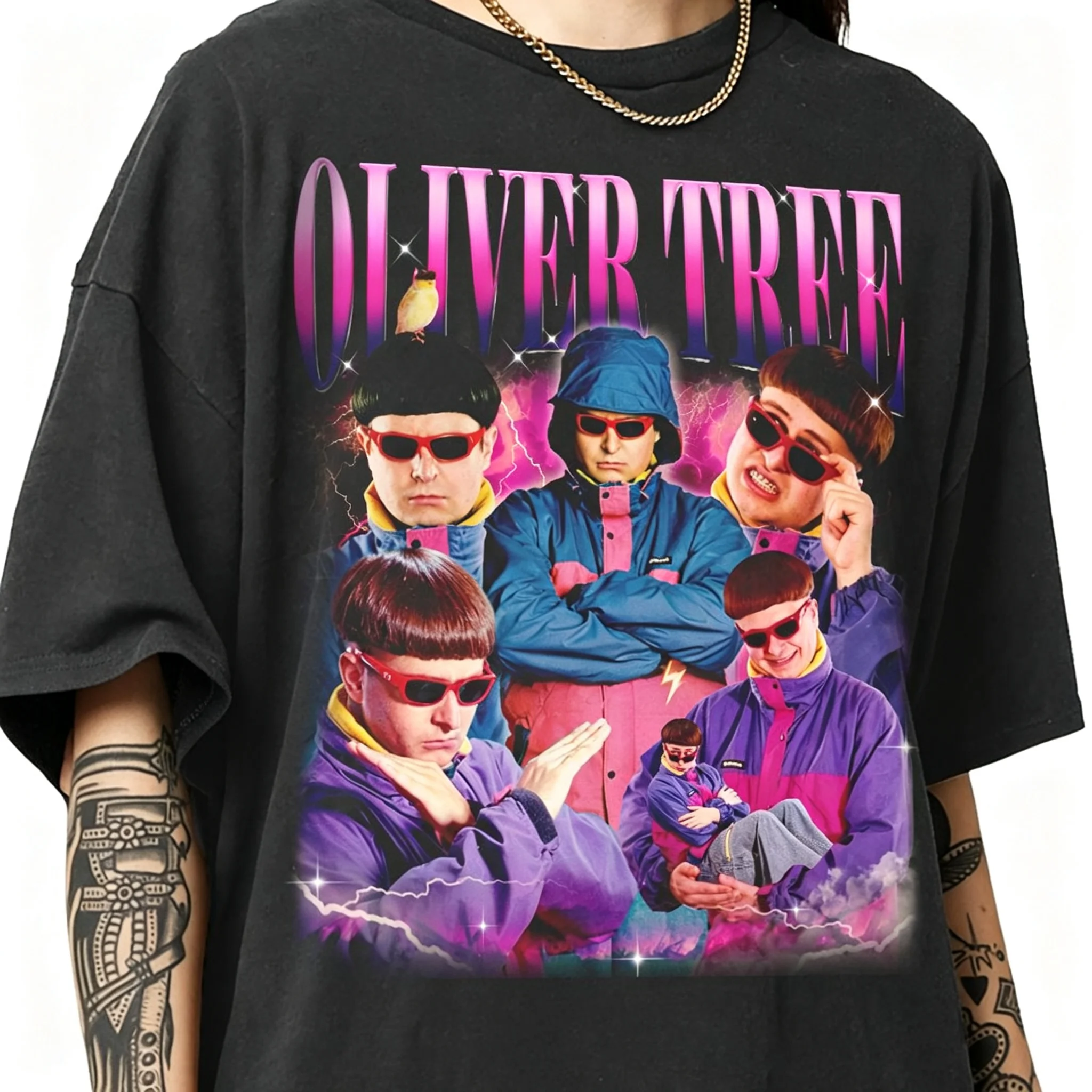 Limitiertes Oliver Tree Grafik-Shirt - Unisex Y2k-Shirt - Lustiges Oliver Tree T-Shirt – Detail 4