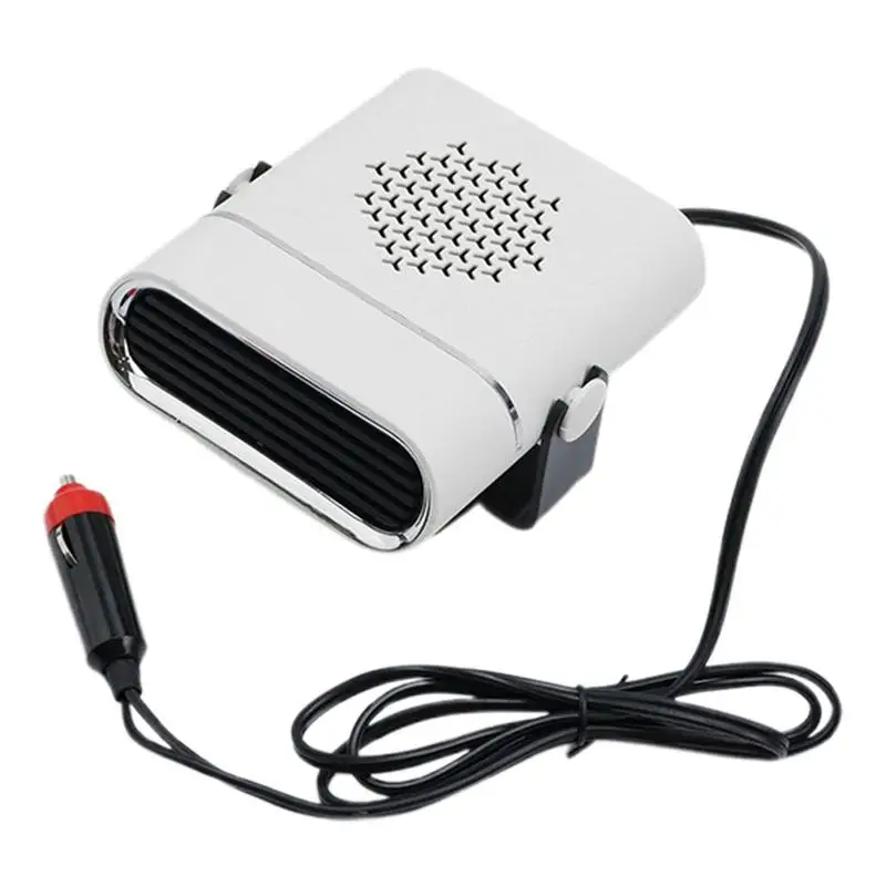 

12V/24V Car Heater Defroster Fans White Car Heater Fan Fast Heating Auto Windshield Defroster Defogger Car Anti-Fog Heater Dryer