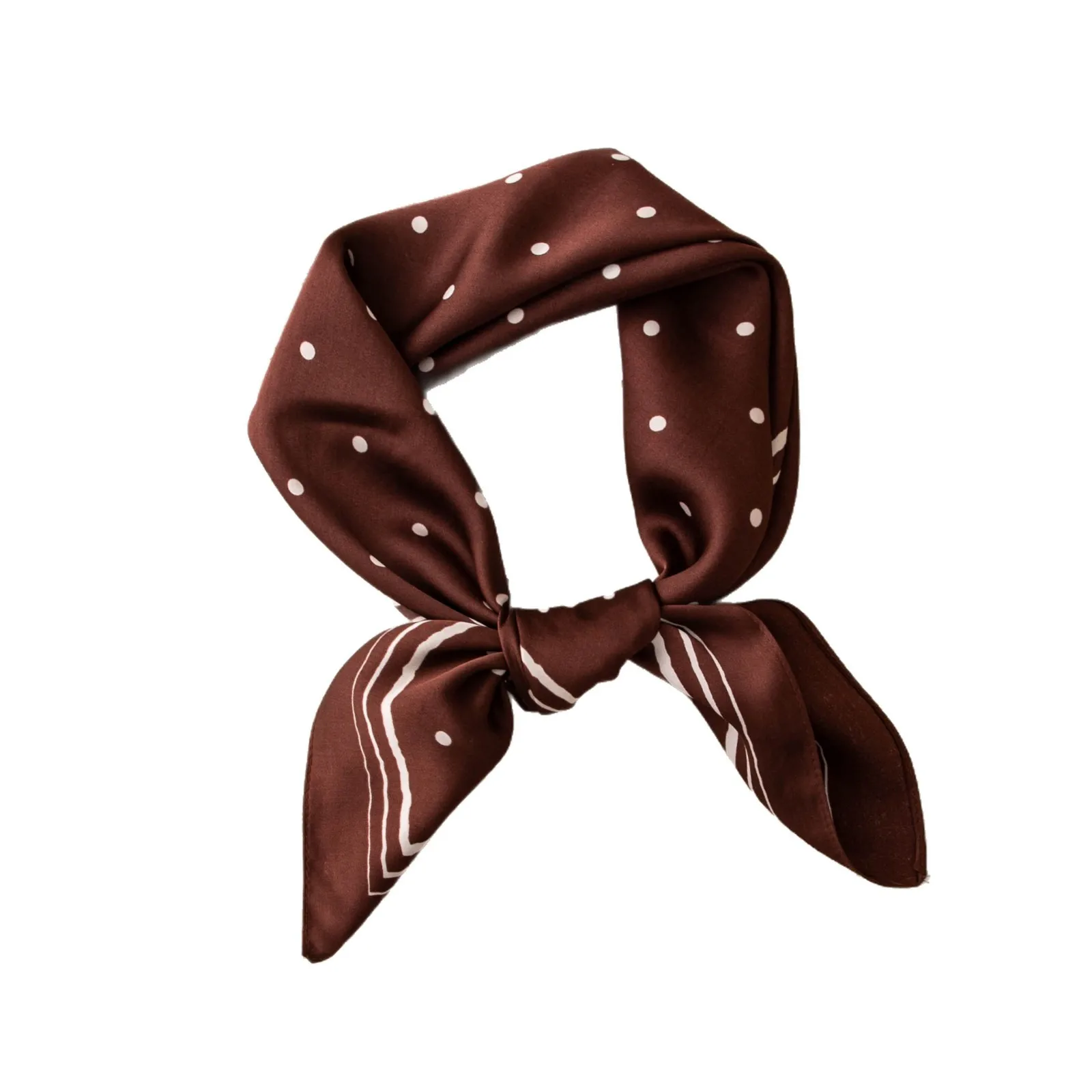 Square Scarf Vintage Polka Dot Print Women Medium Summer Neck Head Hair Shirt Decoration Elegant Lightweight Chiffon Multicolor