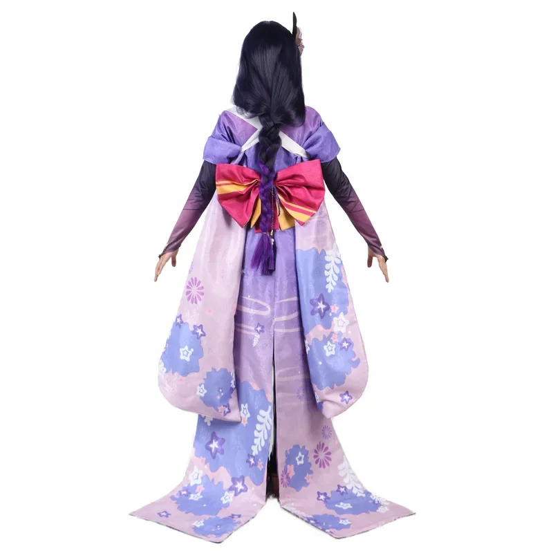 Genshin Impact Raiden Ei 코스프레 의상 성인 카니발 유니폼 가발 애니메이션 할로윈 가장 무도회 Raiden Shogun Beelzebul #   1 #   W.