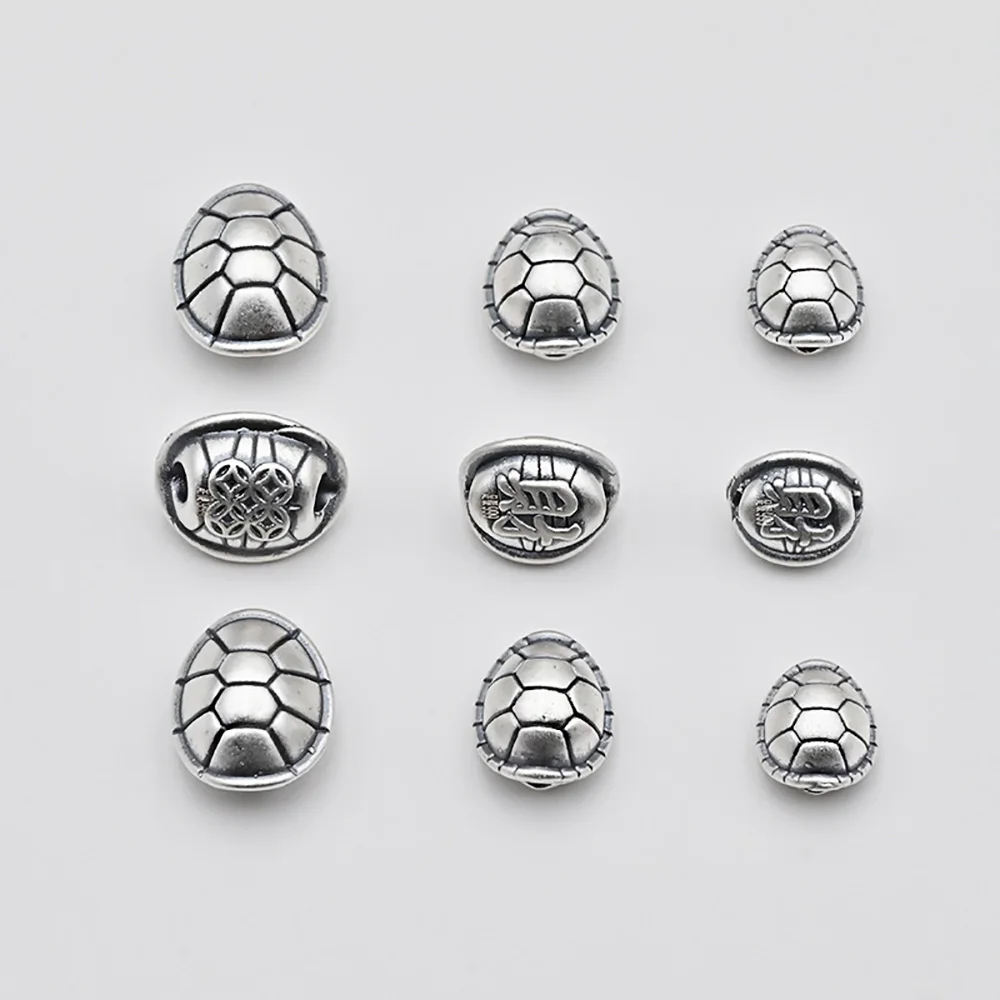 

1pcs 999 Sterling Silver 3D Turtle Spacer Beads Tortoise Animal Loose Bead DIY Necklace Bracelet Charm Jewelry Making Accessory
