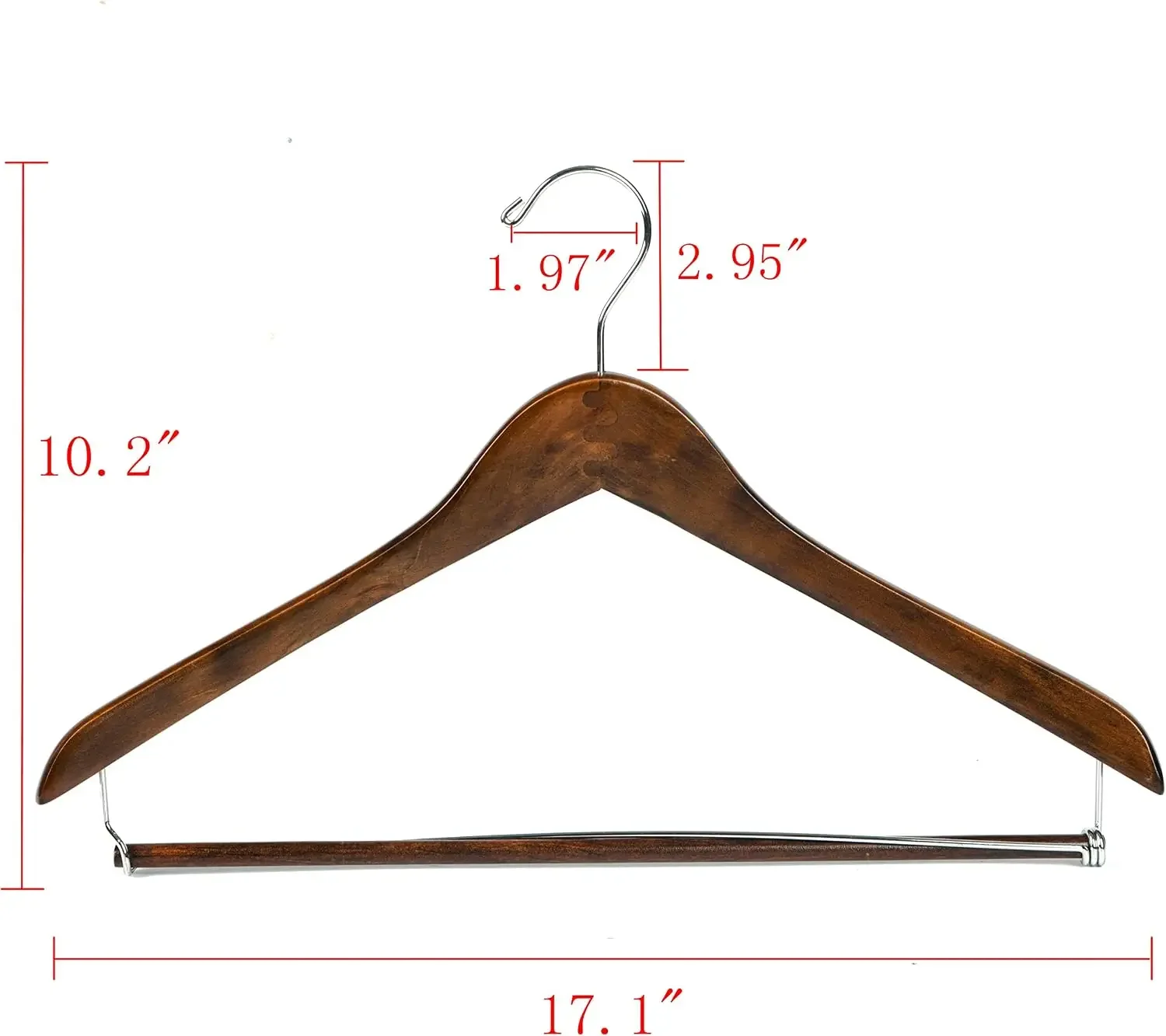Wooden Hangers Beautiful Sturdy Suit Coat Hangers with Locking Bar Retro Finish (60)